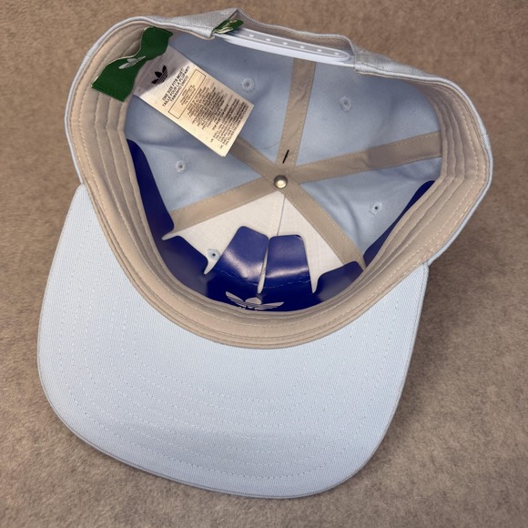 Adidas Hat Cap‎ Snap Back Mens One Size Blue OG Patch 5 Panel Twill Trefoil Logo - Picture 6 of 9
